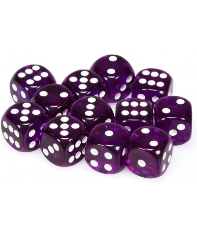 Dice Translucent Purple 6 Sided 16mm Dice Block (12-Dice) Purple/White (23607) $16.40 Game Accessories