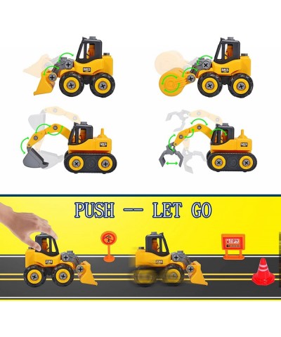 Construction Vehicle Toys Take Apart Toys for 3 Year Old Boys Excavator Bulldozer Roller Loader Toy for Kids Educational Toys...