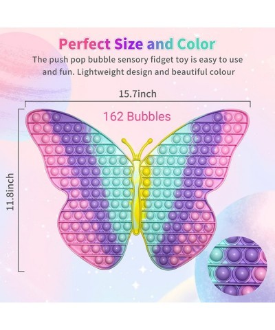 Jumbo Butterfly Pop for Girls It is 15.75 Inch 162 Bubbles Extra Large Pop Popping Fidget Toys Giant Butterfly Toy Huge Big J...