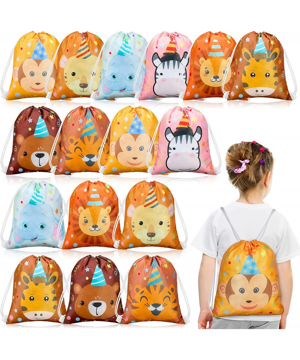 16 Pack Puppy Drawstring Bags Party Favors Pet Candy Goodie Treat Backpacks Puppy Large Animal Theme Gift Supplies for Kids B...