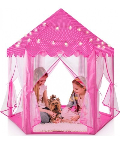 Kids Large Playhouse Tent – Kids Play Tent Princess Castle Pink - Play Tent House For Girls With Star Lights & Carry Bag - Pr...