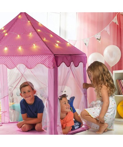 Kids Large Playhouse Tent – Kids Play Tent Princess Castle Pink - Play Tent House For Girls With Star Lights & Carry Bag - Pr...