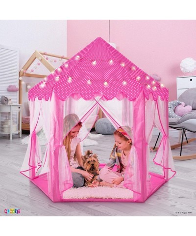 Kids Large Playhouse Tent – Kids Play Tent Princess Castle Pink - Play Tent House For Girls With Star Lights & Carry Bag - Pr...