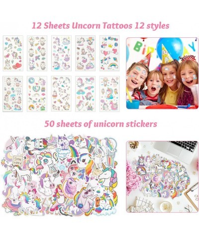 120pack Unicorn Party Favors for Kids Unicorn Decorations Supplies with Coloring Book Tattoos Bracelet Ring Bookmark Keychain...