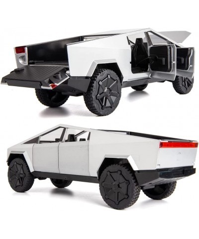 1/24 Cybertruck Electric Pick-Up Truck Model Car Zinc Alloy Pull Back Toy Car with Sound and Light for Kids Boy Girl(Silver) ...