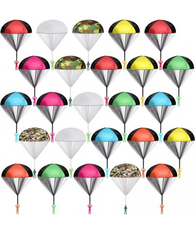 25 Pcs Parachute Toy Children's Flying Toys Camo Parachute Army Parachute Flying Throwing Toy for Kids School Outdoor No Batt...