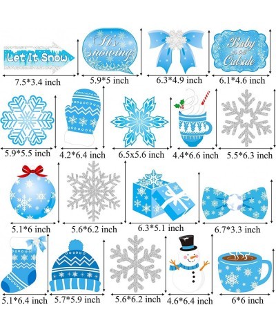 20pcs Winter Wonderland Hanging Swirls Snow Snowflake Snowman Foil Ceiling Decorations for Frozen Winter Theme Baby is Cold O...