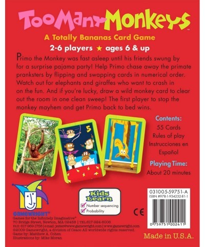 Too Many Monkeys Multi-colored 5 $17.40 Card Games