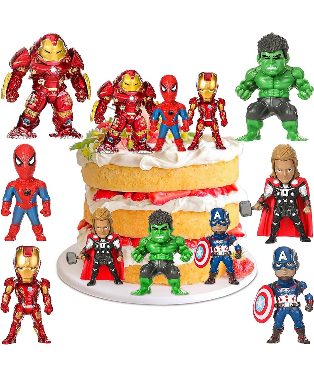 6 Pack Fun Hero Action Figures for Cake Topper Movie Action Adventures Figure Set with Bases Party Supplies Decorations Toy f...