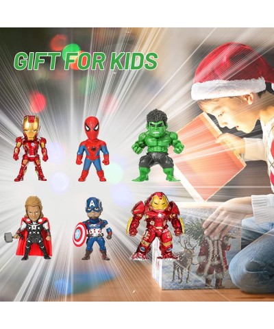 6 Pack Fun Hero Action Figures for Cake Topper Movie Action Adventures Figure Set with Bases Party Supplies Decorations Toy f...