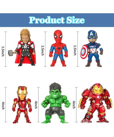 6 Pack Fun Hero Action Figures for Cake Topper Movie Action Adventures Figure Set with Bases Party Supplies Decorations Toy f...