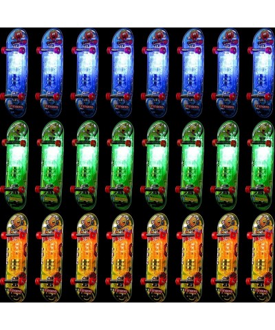 24 Pcs Light up Finger Skateboards Collectible Fingerboards LED Mini Skateboard for Fingers Little Fingerboard Hand Skateboar...