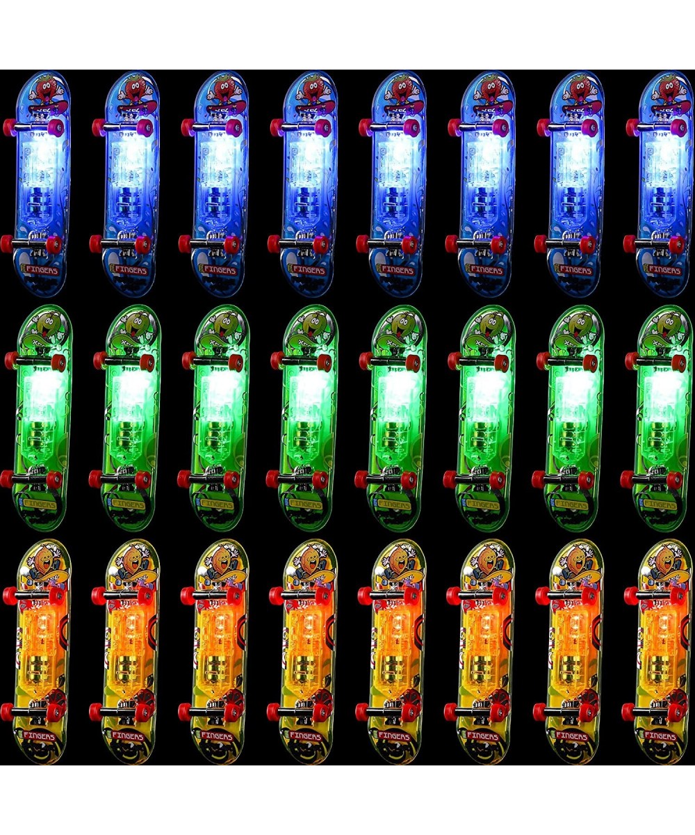 24 Pcs Light up Finger Skateboards Collectible Fingerboards LED Mini Skateboard for Fingers Little Fingerboard Hand Skateboar...