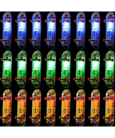 24 Pcs Light up Finger Skateboards Collectible Fingerboards LED Mini Skateboard for Fingers Little Fingerboard Hand Skateboar...