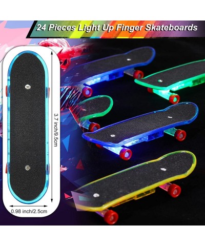 24 Pcs Light up Finger Skateboards Collectible Fingerboards LED Mini Skateboard for Fingers Little Fingerboard Hand Skateboar...