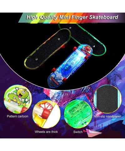 24 Pcs Light up Finger Skateboards Collectible Fingerboards LED Mini Skateboard for Fingers Little Fingerboard Hand Skateboar...