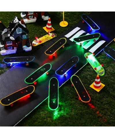 24 Pcs Light up Finger Skateboards Collectible Fingerboards LED Mini Skateboard for Fingers Little Fingerboard Hand Skateboar...