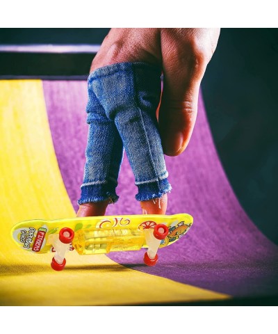 24 Pcs Light up Finger Skateboards Collectible Fingerboards LED Mini Skateboard for Fingers Little Fingerboard Hand Skateboar...