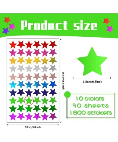 10 Colors 1800 Pack Foil Star Metallic Stickers.0.6" Diameter. $14.83 Kids' Stickers