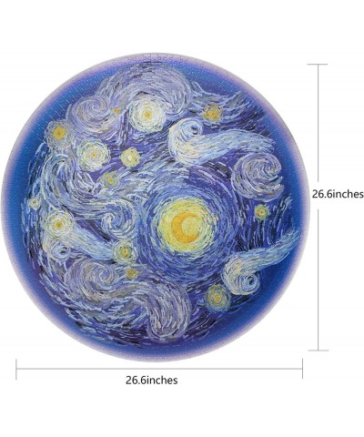 Puzzle-Starry Starry Night-1000 Pieces Creative Round Blue Board Jigsaw Puzzles Inspired by Van Gogh $31.44 Jigsaw Puzzles