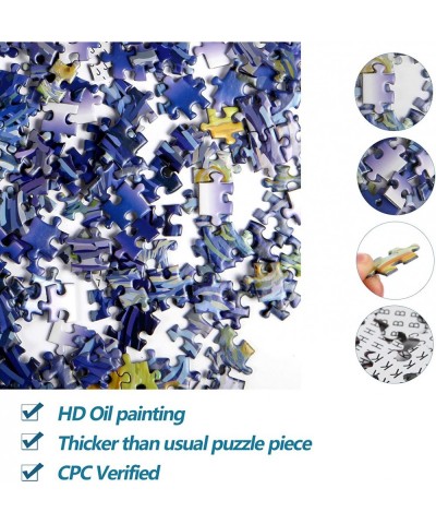 Puzzle-Starry Starry Night-1000 Pieces Creative Round Blue Board Jigsaw Puzzles Inspired by Van Gogh $31.44 Jigsaw Puzzles