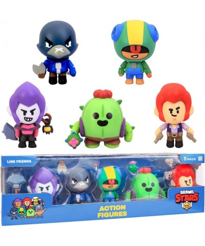 Brawl Stars Action Figures | All Five 4.5-Inch-Tall Collectibles | Brawl Stars Toys and Playable Mini Toys | Spike Crow Colt ...