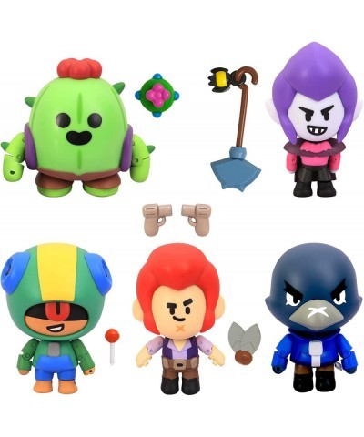 Brawl Stars Action Figures | All Five 4.5-Inch-Tall Collectibles | Brawl Stars Toys and Playable Mini Toys | Spike Crow Colt ...