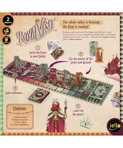 IELLO: Royal Visit Strategy Board Game Bring The King to Your Castle Become a Legend in The Valley Made for 2 Players for Age...