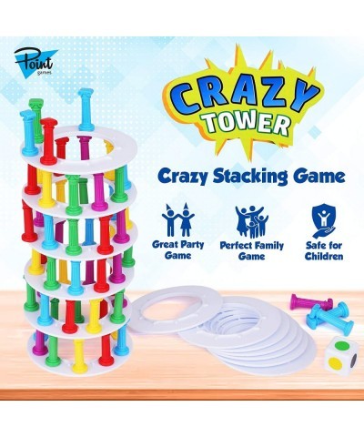 Crazy Tower - Stacking Tower Game with Fun Roman Column Design- Toppling Leaning Tower Toy with Dice - Developmental & Intera...