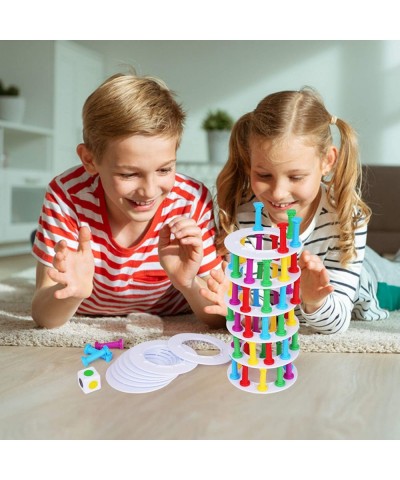 Crazy Tower - Stacking Tower Game with Fun Roman Column Design- Toppling Leaning Tower Toy with Dice - Developmental & Intera...