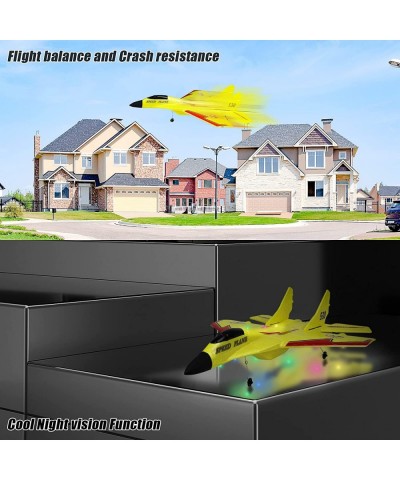 Rc Airplanes Remote Control Airplanes Glider 2.4 GHZ 2 Channels RC Plane Easy to Fly Yellow Remote Control Fighter Epp Foam R...