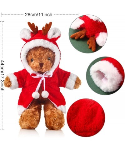 Bear with Christmas Robe Toys 16 Inch Xmas Plush Stuffed Teddy Bear Animal with Greeting Card and Bag for Christmas Thankgivi...