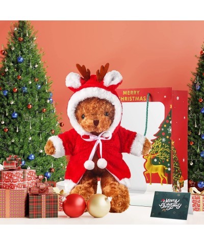 Bear with Christmas Robe Toys 16 Inch Xmas Plush Stuffed Teddy Bear Animal with Greeting Card and Bag for Christmas Thankgivi...