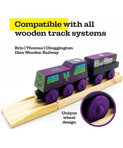 Toxic Ted - Series 1 - Wooden Train Set with Cargo - Compatible with All Wooden Train Sets - Wooden Train Cars $17.99 Kids' P...