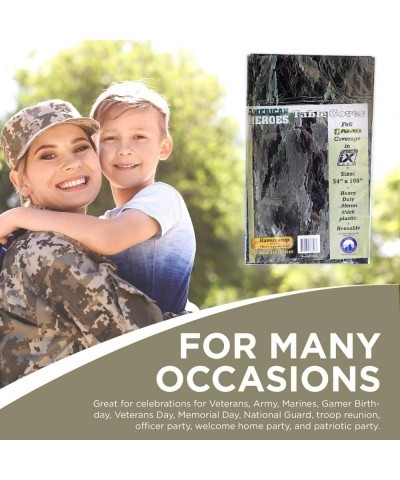 Military Army Camo Table Cover (54" x 108" Heavyweight Plastic) American Heroes Party Collection $20.77 Kids' Party Tablecovers