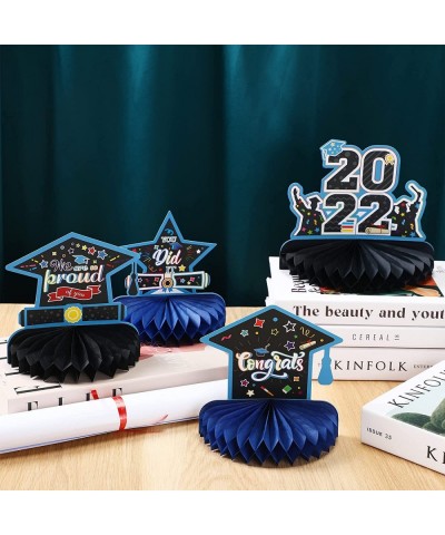 8 Pcs 2022 Graduation Party Table Decorations Congrats Grad Honeycomb Centerpieces Class of 2022 Table Toppers Graduation Tab...