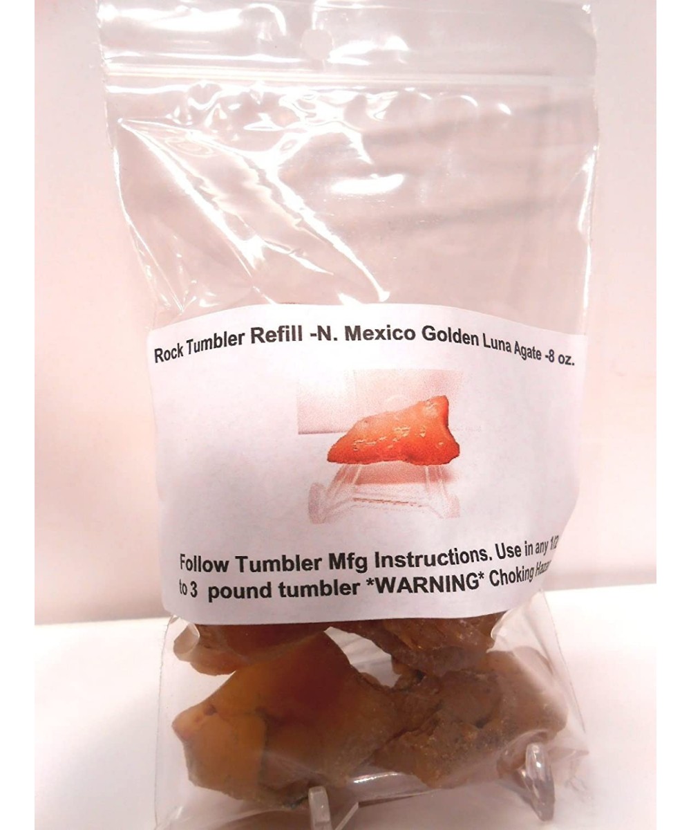 Rock Tumbler Gem Refill Kit New Mexico Golden Luna Agate Rough 8oz $25.94 Kids' Rock Tumblers