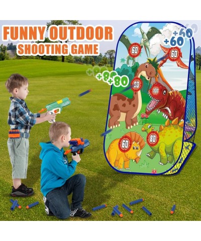 Dinosaur Shooting Game for Kids 5 6 7 8 9 10 Years Old - Double Sided Target with 2 Foam Dart Blasters & 40 Darts - Outdoor G...