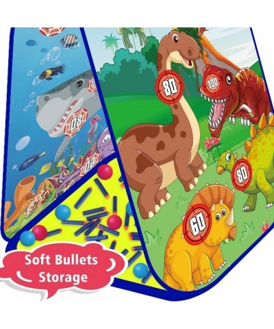 Dinosaur Shooting Game for Kids 5 6 7 8 9 10 Years Old - Double Sided Target with 2 Foam Dart Blasters & 40 Darts - Outdoor G...