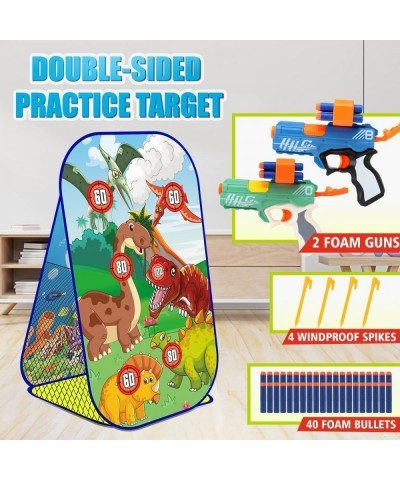 Dinosaur Shooting Game for Kids 5 6 7 8 9 10 Years Old - Double Sided Target with 2 Foam Dart Blasters & 40 Darts - Outdoor G...