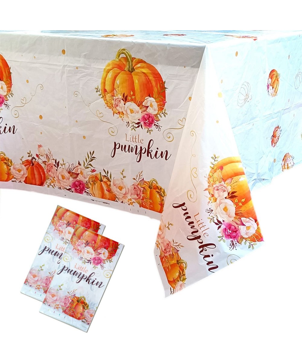 Little Pumpkin Table Cloth for Birthday Party Little Pumpkin is On The Way Baby Shower 2 Pack $16.16 Kids' Party Tablecovers