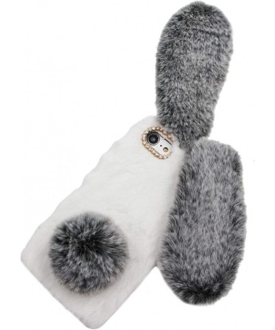 Bunny Case for Samsung Galaxy S21 FE 5G Cute Rabbit Ears Warm Fluffy Handmade Rabbit Fur Soft Plush Flexible TPU Silicone Bum...