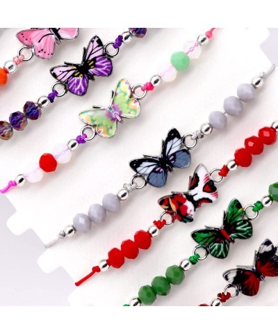 24 Pack Christmas Gift Butterfly Bracelet Party Favors Multicolor Women Bracelets Beads Colorful Crystal Woven Friendship Bra...