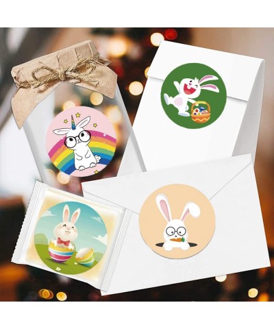 500pcs 1 Inch Easter Stickers Happy Easter Bunny Rabbit Eggs Stickers 8 Patterns Easter Theme Roll Stickers for Kids Easter A...