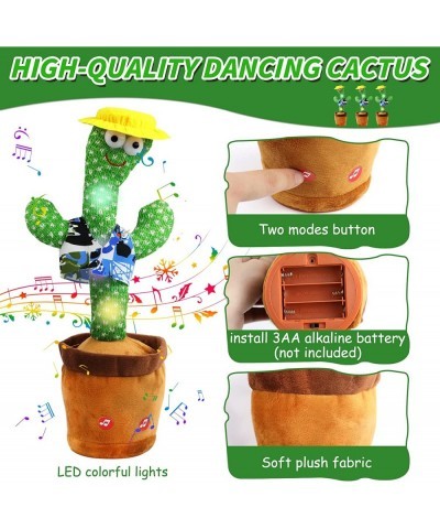 Dancing Cactus Talking Baby Toys with Lights Dancing Cactus Mimicking Toy Repeats What You Say Cactus Toy for Children's Earl...