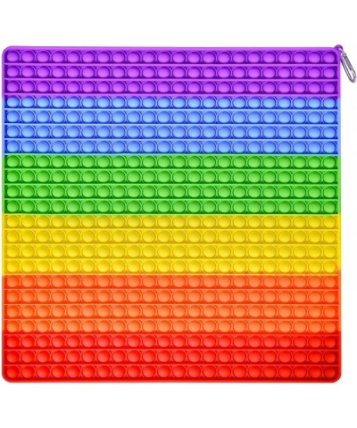 Jumbo Push Pop Large Fidget Toy Big Size Rainbow Square 16 in 484 Bubbles Giant Huge Pop Silicone Sensory Fidget Toy Game Aut...