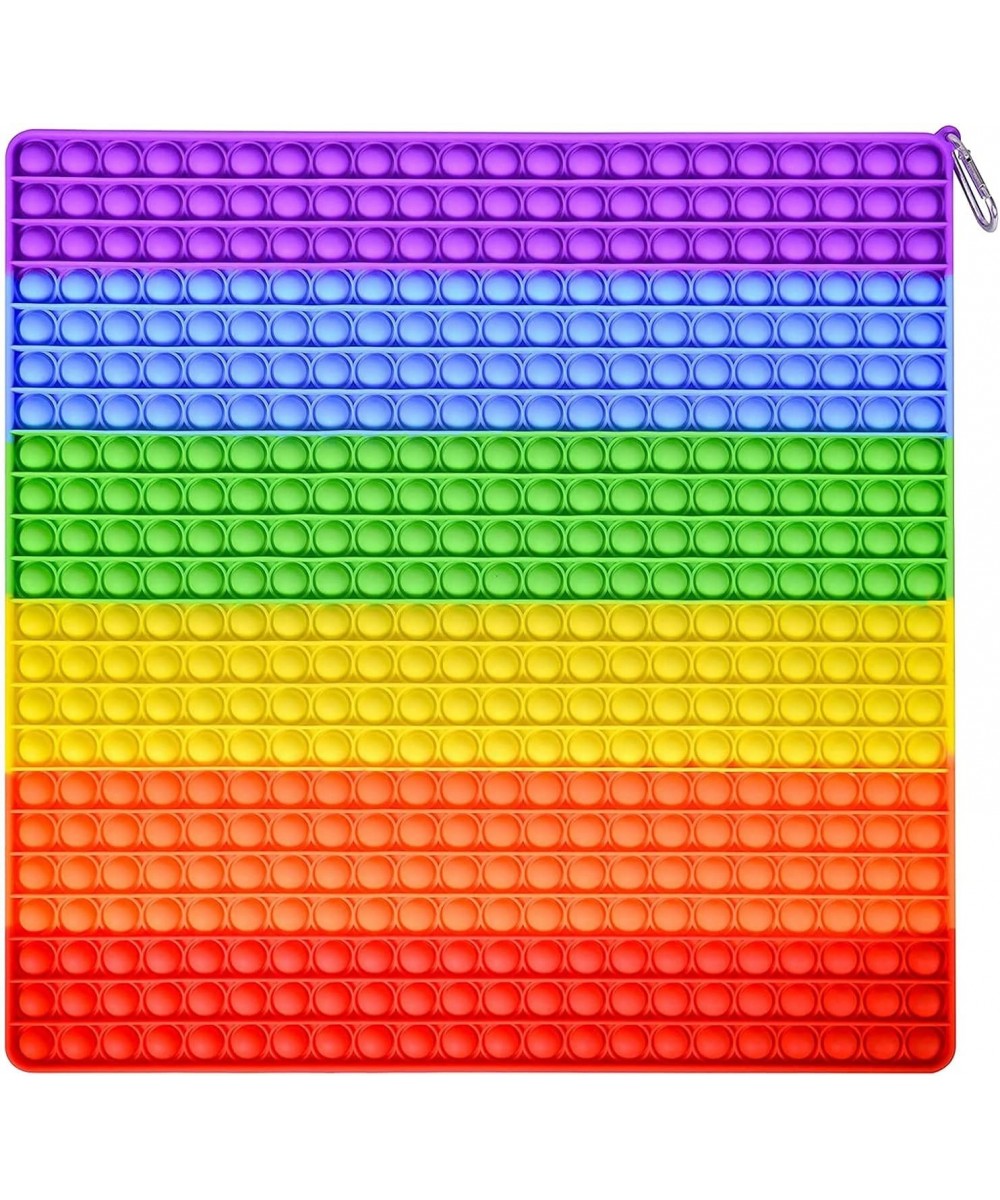 Jumbo Push Pop Large Fidget Toy Big Size Rainbow Square 16 in 484 Bubbles Giant Huge Pop Silicone Sensory Fidget Toy Game Aut...