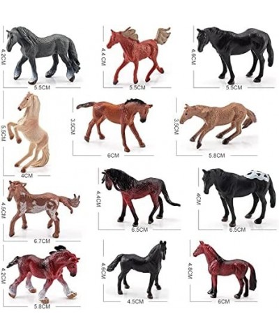 24 Pieces Horse Figurines Realistic Plastic Horse Miniature Horse for Animal Collection Mini Farm Grassland Decoration $29.66...