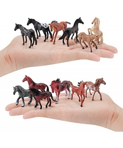 24 Pieces Horse Figurines Realistic Plastic Horse Miniature Horse for Animal Collection Mini Farm Grassland Decoration $29.66...