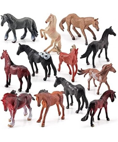 24 Pieces Horse Figurines Realistic Plastic Horse Miniature Horse for Animal Collection Mini Farm Grassland Decoration $29.66...